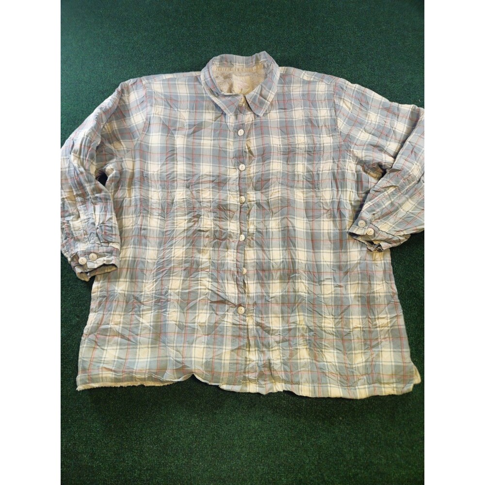 L.L.Bean Womens Size 2XL Sherpa Lined Plaid Flannel Shacket Relaxed Fit Jacket
